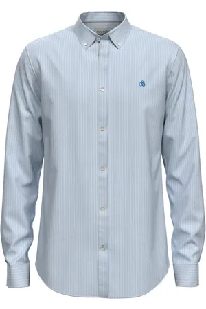 Scotch&Soda Essential Poplin Stripe Shirt Light Blue Small Stripe