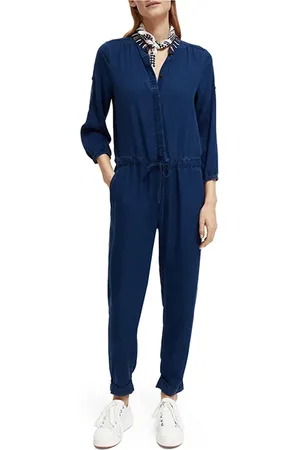 Scotch&Soda Indigo Tencel Denim Washed All In One With Beading Details