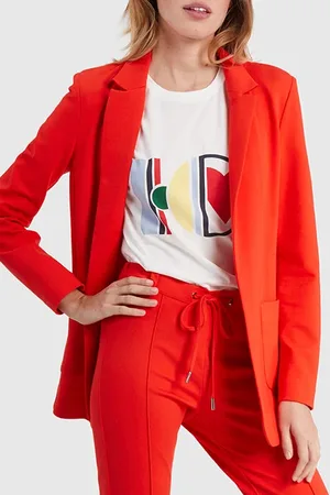 ICODE Crimson Red Milano Knit Suit Jacket