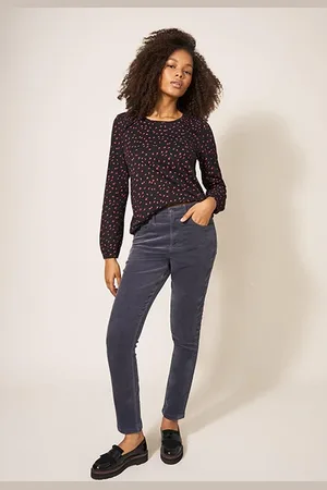 White Stuff Amelia Skinny Cord Trouser Mid Grey
