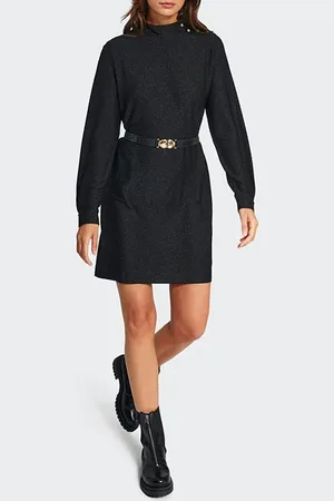 ICODE Black Shiny Knit Dress