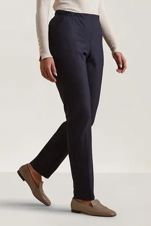 Elena Miro Slim Technical Fabric Trousers Blue