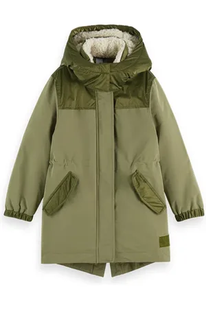 Scotch&Soda Water Repellent Parka With Repreve Filling Military