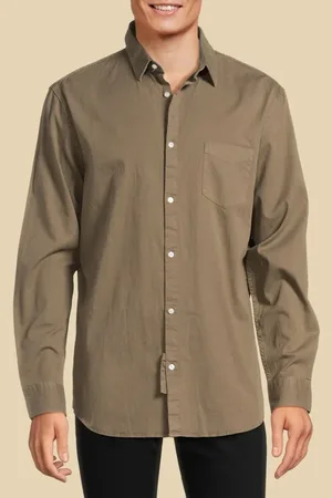 Guess GUESS Charles Italian Coll Olive Casual Shirt Morning