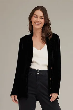 Bella Dahl Notch Collar Belted Blazer Black
