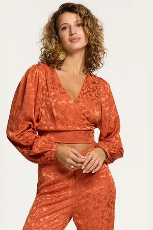 Shiwi Ladies Treviso Blouse Forest Jaquard Rust Orange