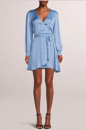Bella Dahl Wrap Front Mini Dress Soft Indigo