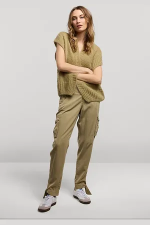 Summum Woman Sleeveless Cardigan Mohair Blend Knit Green Lentil