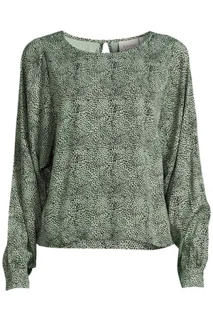 ANOTHER LABEL Olivia Top L/s Grey Green Animal