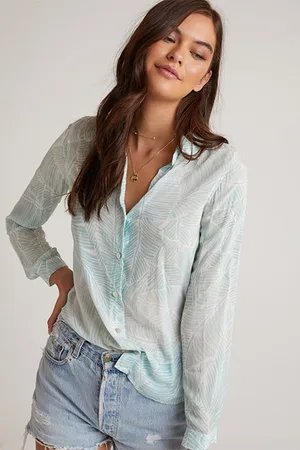 Bella Dahl Button Down Shirt Havana Olive