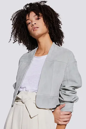 IRO Atik Leather & Biker Jacket In Water Green