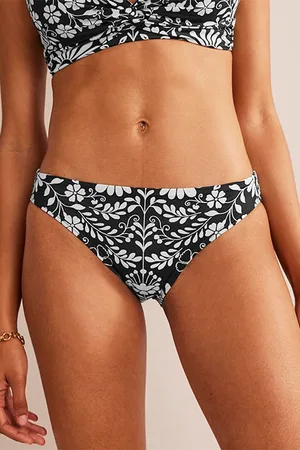 Boden Classic Bikini Bottoms Nero, Gardenia Sprig