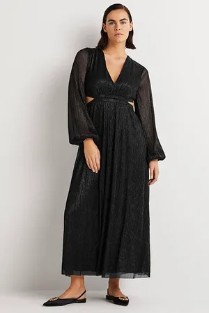 Boden Metallic Cut-out Maxi Dress Blk