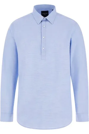 Guess GUESS Dorian Polo Placket Azure Shirt Microtexture