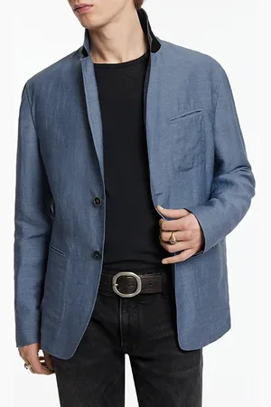 John Varvatos Slim Fit Notch Lapel Jacket With Unlined Dutch Blue