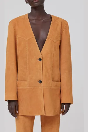 Closed Women Collarless Blazer Jackets & Coats Gold Earth Go