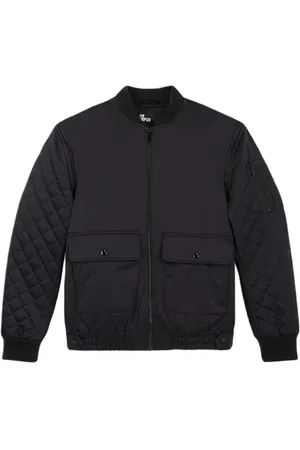 The Kooples Bomber Bi-matiere Satin Black