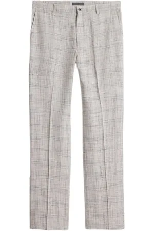 John Varvatos Straight Fit Pants With Denim Back Pocke Ecru