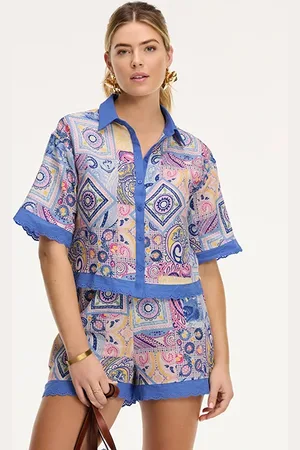 Shiwi Emily Blouse Paisley Banner Paisley Banner Blue