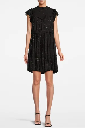 AllSaints Perri Sparkle Dress Black