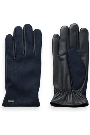 Scotch&Soda Leather & Wool Gloves Night