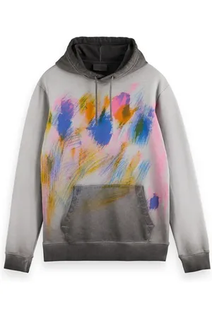 Scotch&Soda Irregular Dye Hoodie Grey Skies