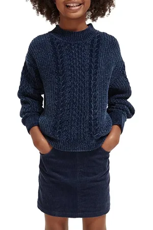 Scotch&Soda Girls Chenille Cable Knit Pullover Night