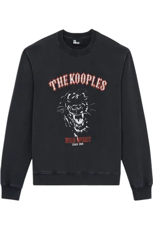 The Kooples Wild Spirit Panther Sweatshirt Black Washed
