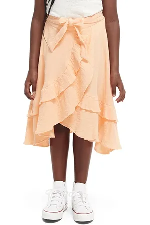 Scotch&Soda Girls Wrap-over Maxi-length Skirt Peach