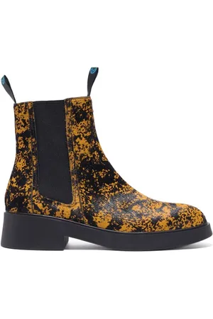 Bimba y Lola Orange Fur Leather Ankle Boot