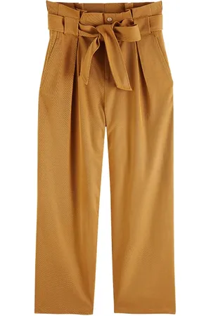 Scotch&Soda Daisy - High Rise Straight Leg Paperbag Trousers Camel