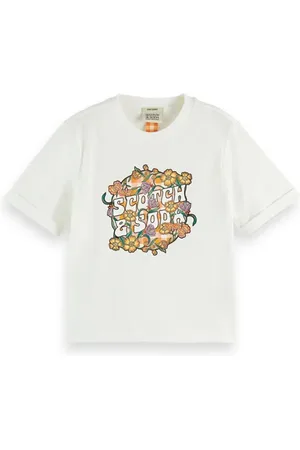Scotch&Soda Relaxed-fit Floral Logo Artwork T-shirt Off White