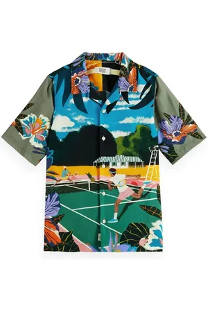 Scotch&Soda Tennis Placement Print Short-sleeved Tencel Shirt Tennis Pri