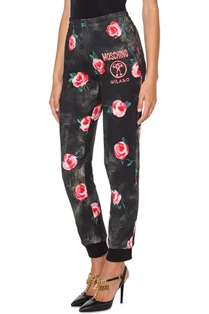 Moschino Painted Flowers Fleece Joggers Multicolor