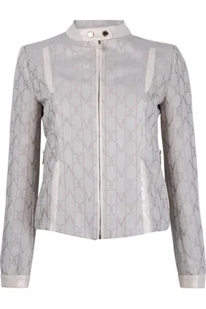 Guess GUESS Logo Jacquard Jacket Sandy Shore Leather & Biker Monogram