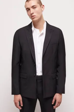 The Kooples Satin Lapel Crossed Jacket Black