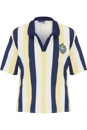 Fila Themar Striped Polo Shirt Pale Banana Bold Striped