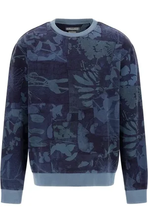 Guess GUESS Aop Overdye Cn Sweat Blue/white/sand Leav