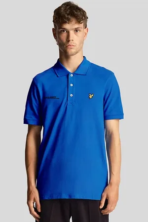 Lyle & Scott Co-ordinate Print Plain Polo Shirt Bright Blue
