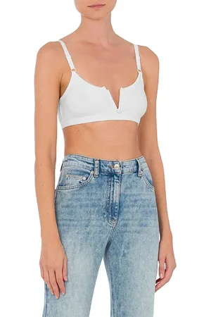 Moschino Logo Patch Cotton Crop Top White