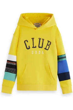 Scotch&Soda Relaxed Fit Contrast Hoodie Marine Yellow