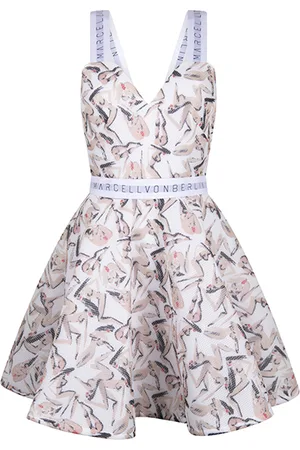 Marcell Von Berlin Womens Mvb Iconic Skater Dress Print / White
