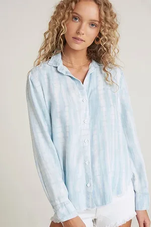 Bella Dahl Fray Hem Flowy Button Down Vintage Havana Wash