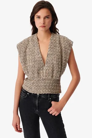 IRO Glena Tank Top In Ecru/black