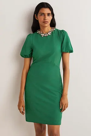 Boden Cut Out Jersey Mini Dress Grn