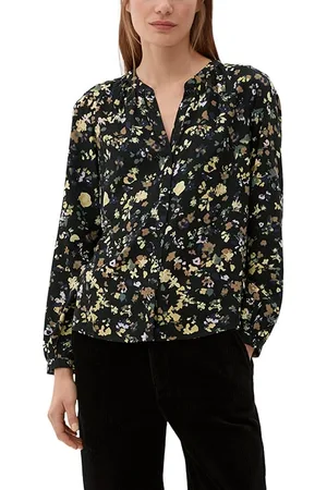 QS by s.Oliver Blouses Grey/black