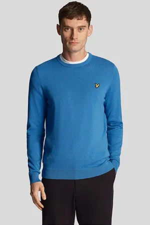 Lyle & Scott Cotton Crew Neck Jumper Spring Blue
