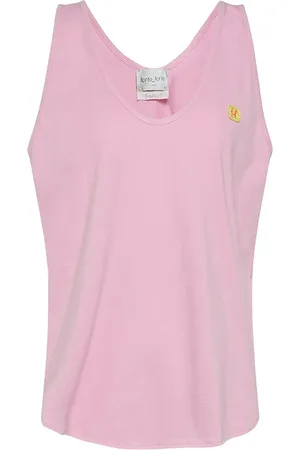 FORTE FORTE Forte Forte Organic Cotton Jersey Tank Top With Crochet Patch Marshmallo