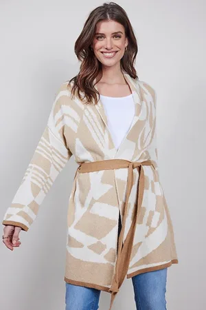 DIDI Jacquard Cardigan Azur Fusion Light Sand With Azur Fusion Ja