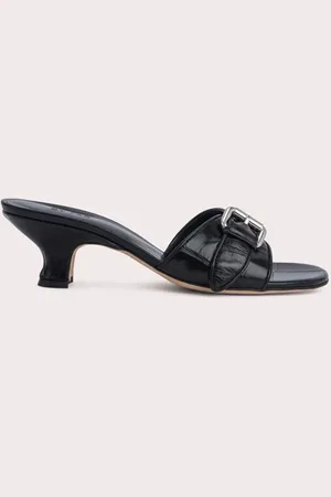 By Far Elton Black Maxi Croco Embossed Leather Black